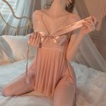 কোডঃ ND03; Pink Chinese Night Dress (Free Size- Upto 42 Size) - Image 4