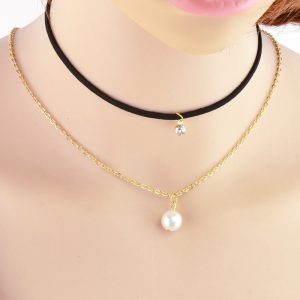 কোডঃ NEC06; Multi-Layer Fashionable Choker Necklace